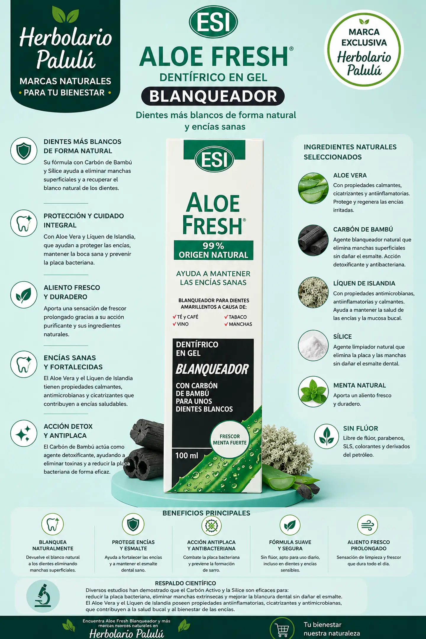AloeFresh Dentrífico Blanqueador 1