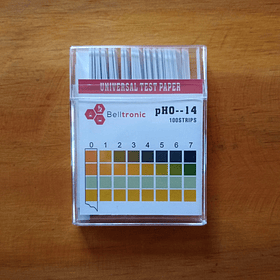Tiras medir pH rango 0 a 14 - 100 tiras