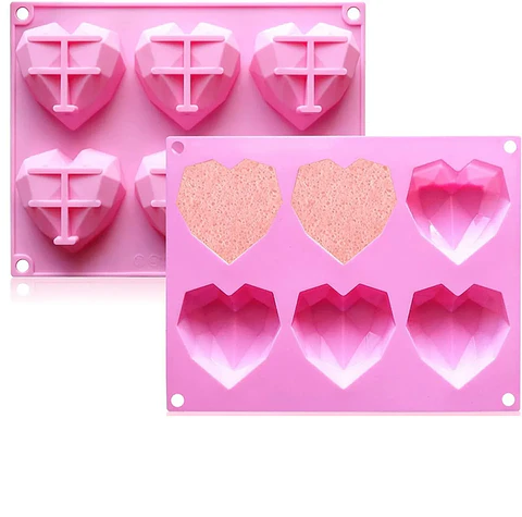 Molde 15 Corazón diamante 6 cavidades