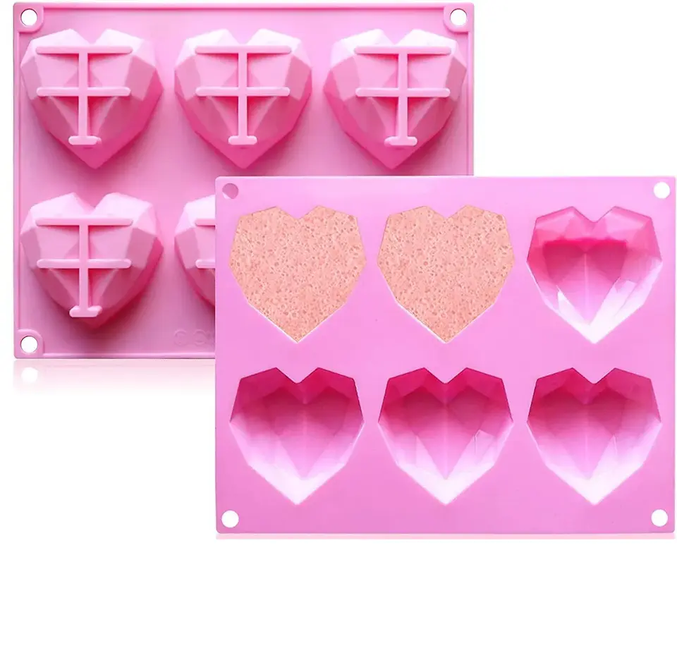 Molde 15 Corazón diamante 6 cavidades 1
