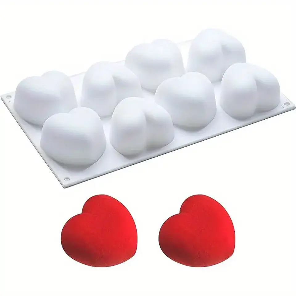 Molde 09 Corazones 3D 8 cavidades 2