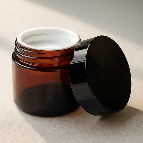 Pote Vidrio Ámbar con contratapa