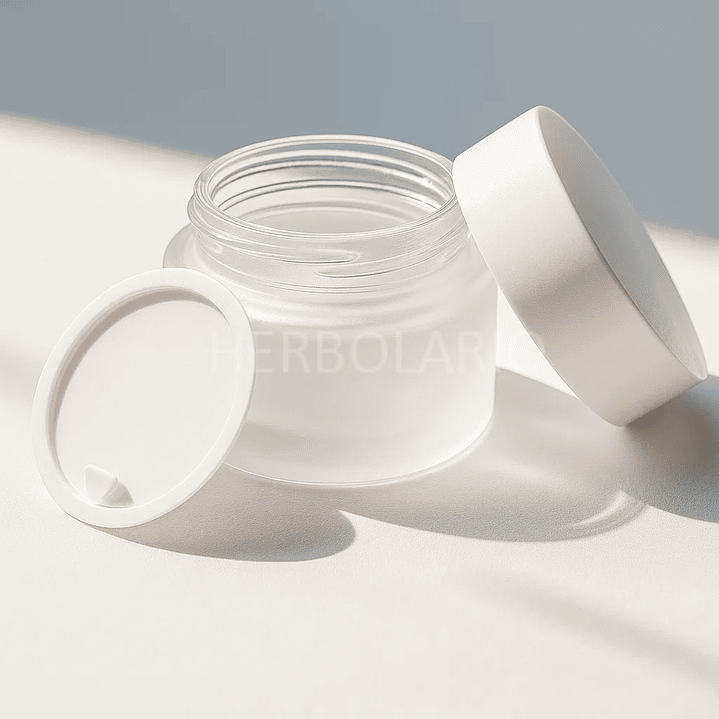 Pote Vidrio Empavonado Blanco con contratapa 1