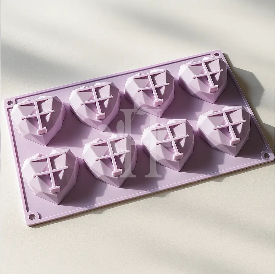 Molde 19 Corazón diamante 8 cavidades 1