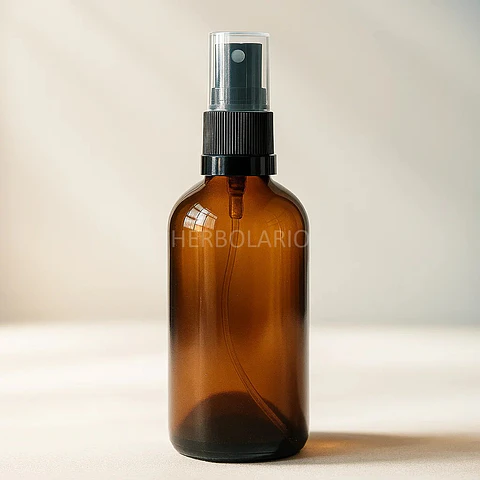 Botella Fresia ámbar spray negro