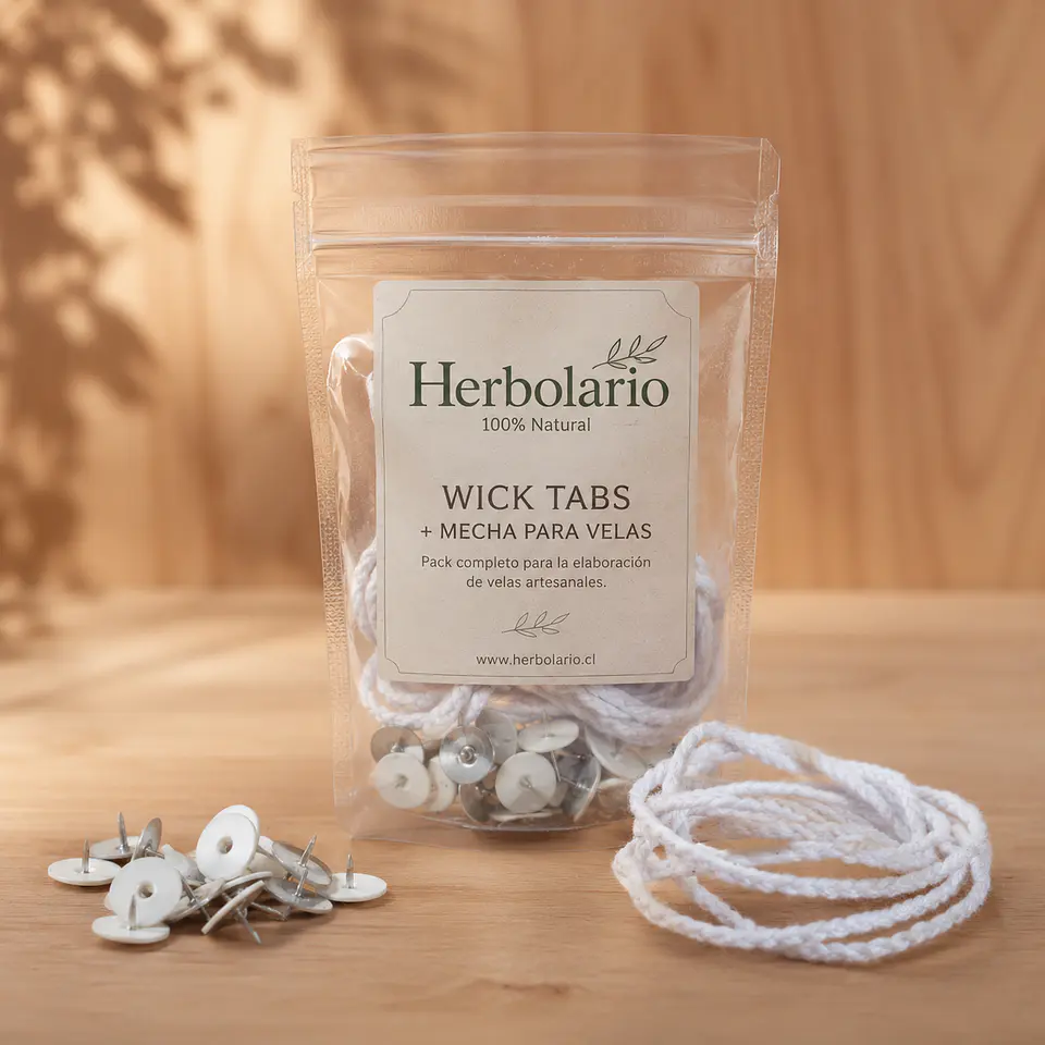 Wick Tabs para velas 50 unidades más mecha 10 metros 1