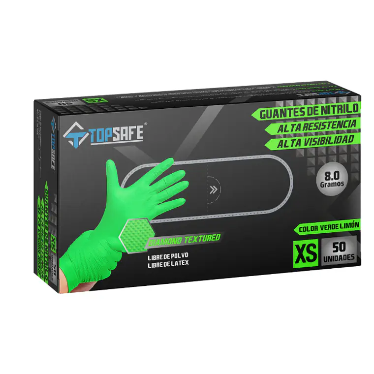 Guante de Nitrilo 8g Top Safe - Verde 1