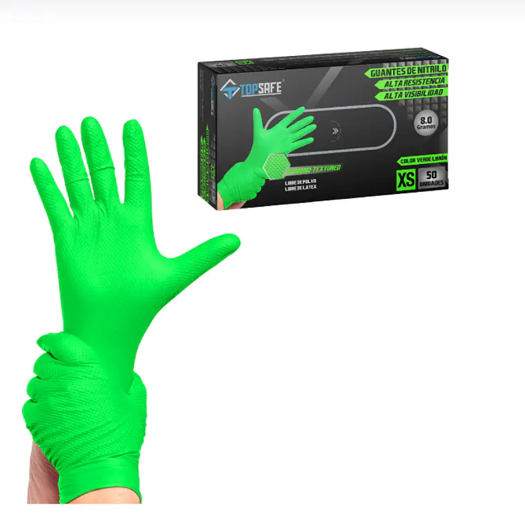 Guante de Nitrilo 8g Top Safe - Verde 2