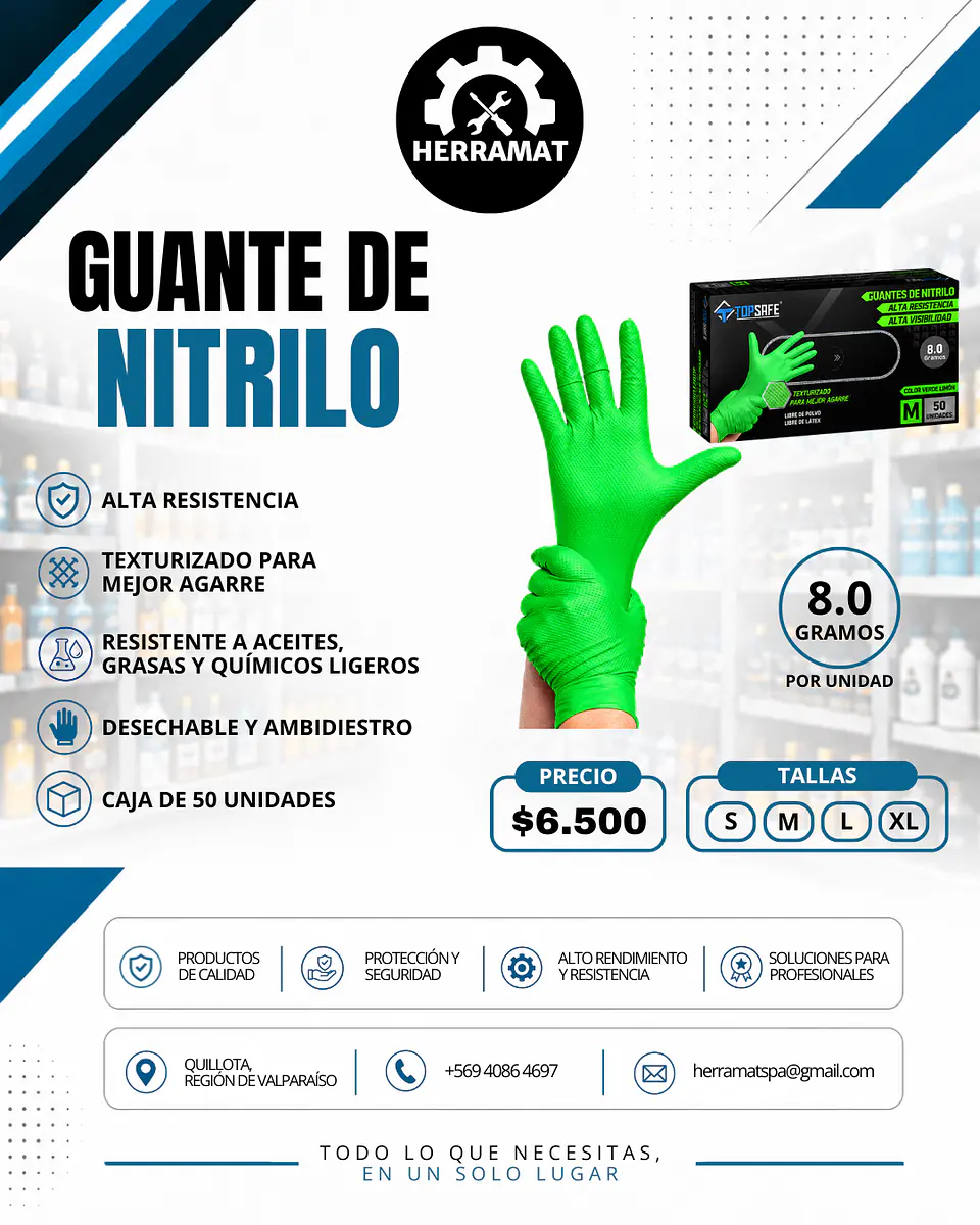 Guante de Nitrilo 8g - Verde 4