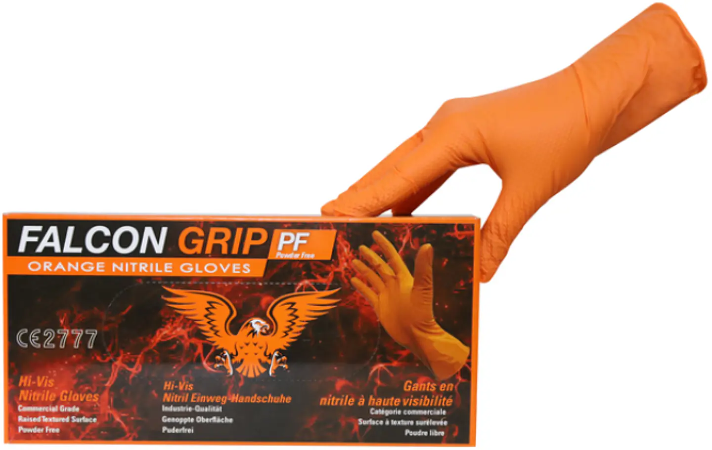 Guantes de Nitrilo Falcon Grip 8g - Naranjo 2