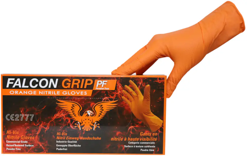 Guantes de Nitrilo Falcon Grip 8g - Naranjo 2
