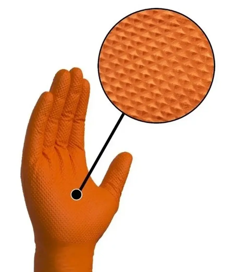 Guantes de Nitrilo Falcon Grip 8g - Naranjo 4