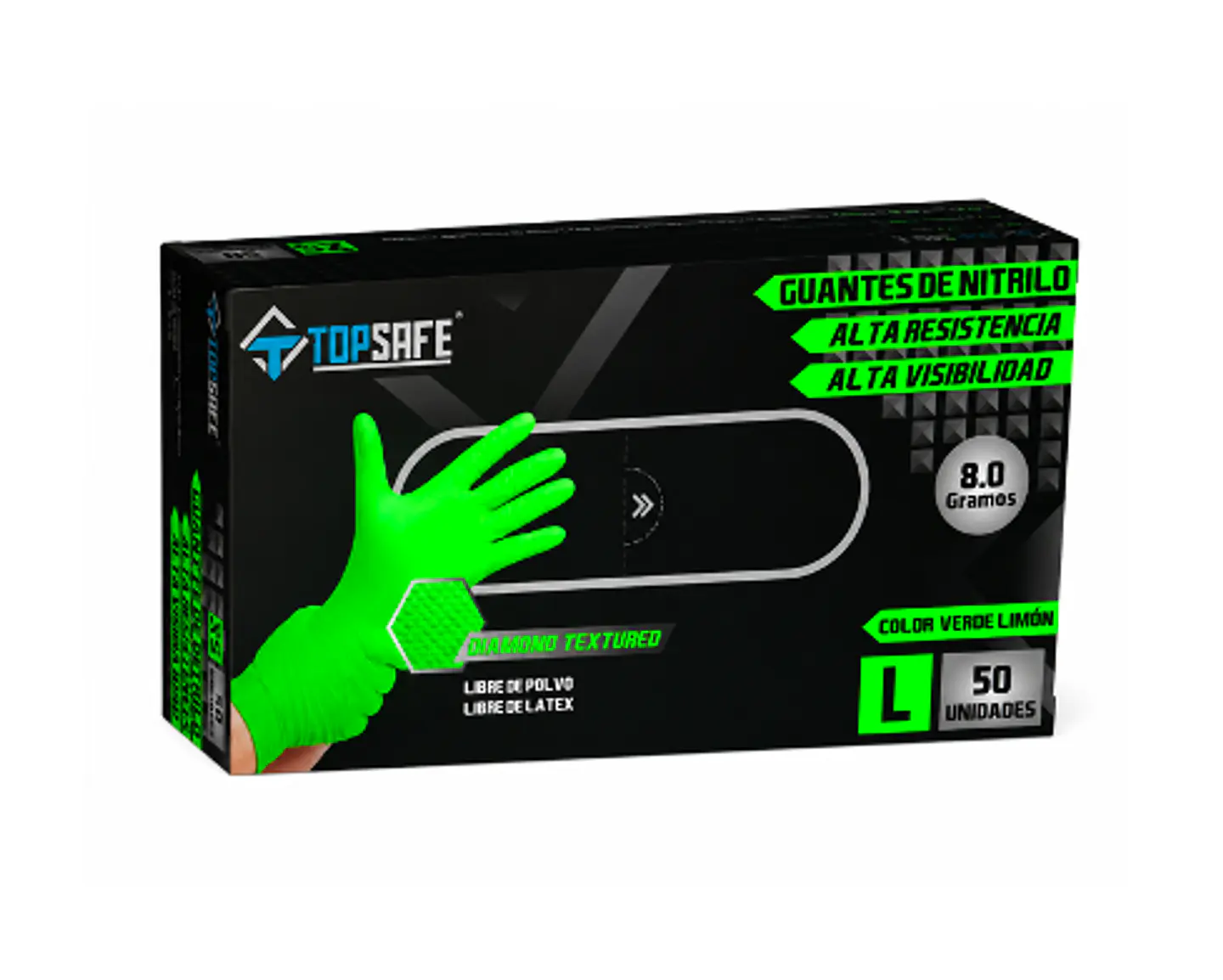 Guante de Nitrilo 8g - Verde 1