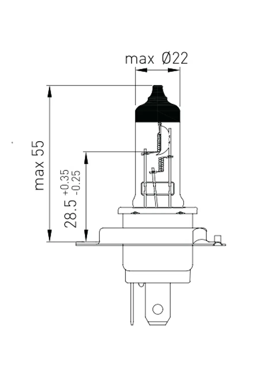 Ampolleta H4  12V  60/55W 2