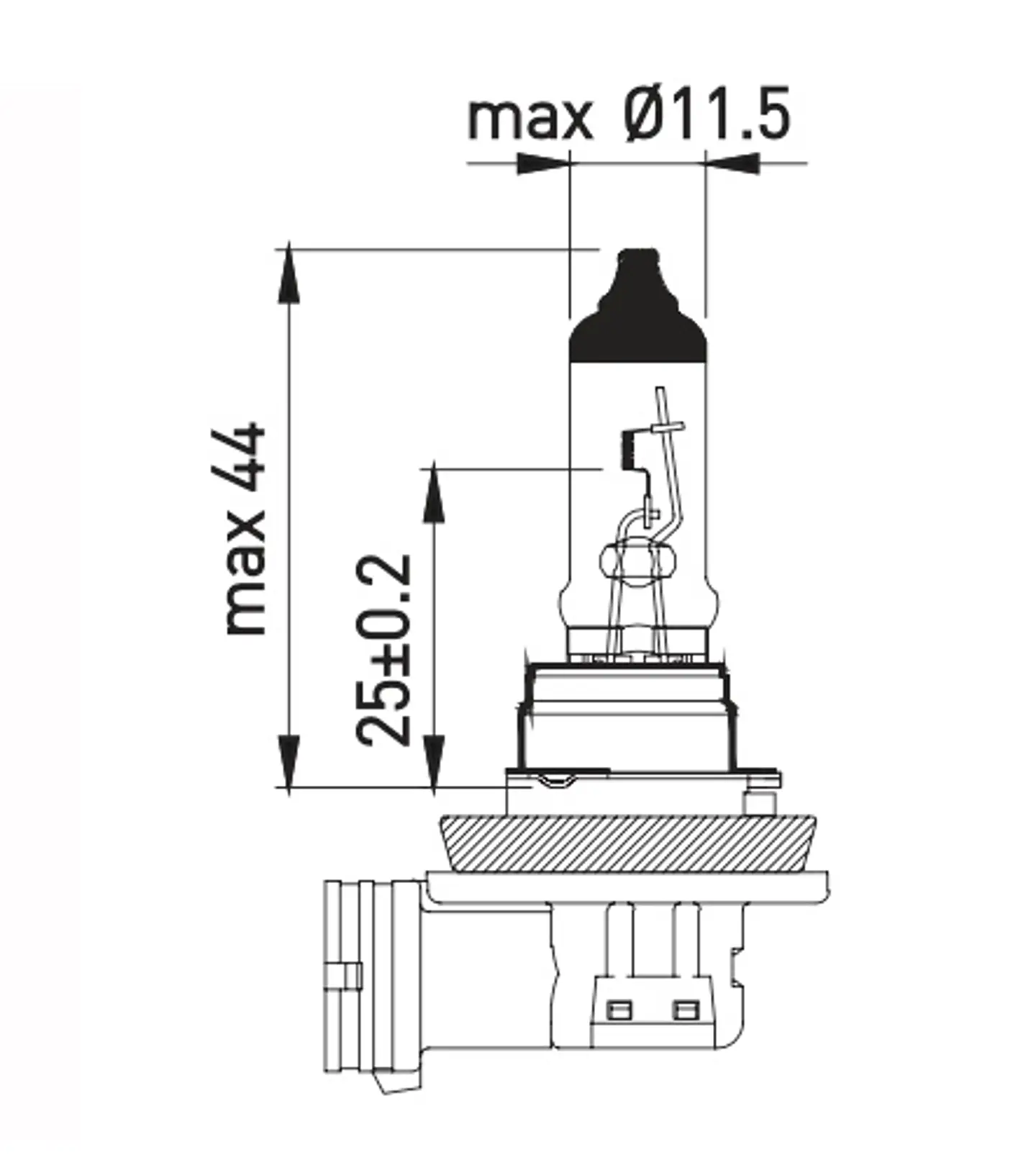 Ampolleta H11  12V  55W 2