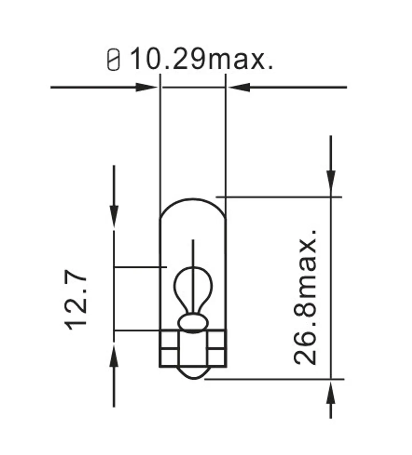 Ampolleta T10  12V (cola de pescado) 2
