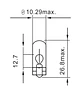 Ampolleta T10  12V (cola de pescado) - Miniatura 2