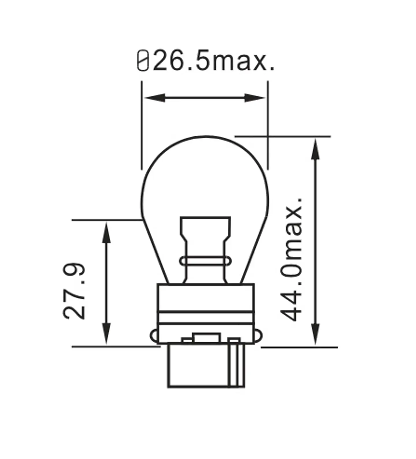 Ampolleta P27W  12V  27W 2