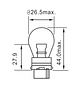 Ampolleta P27W  12V  27W - Miniatura 2