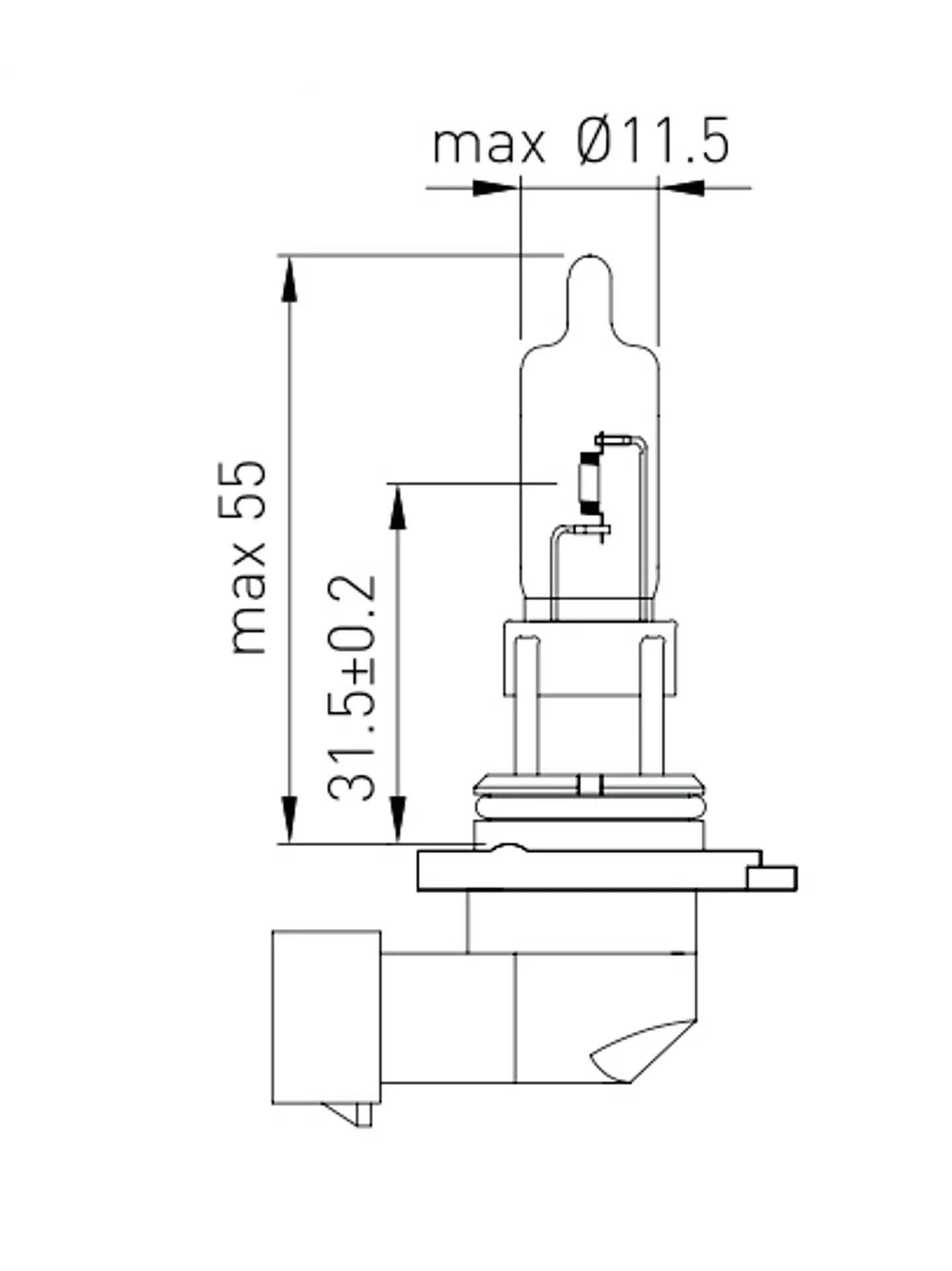 Ampolleta HB3 (9005)  12V  65W 2