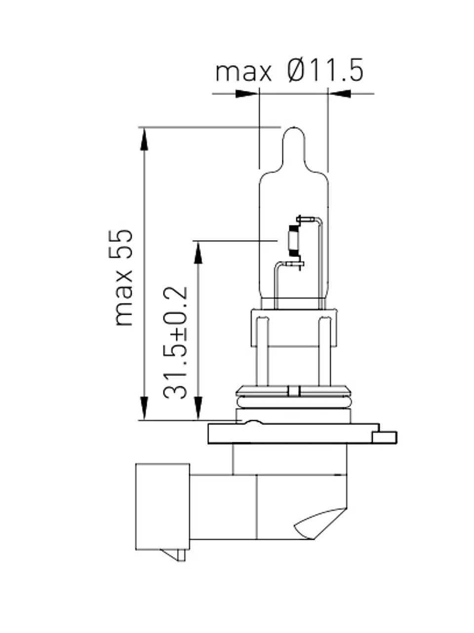 Ampolleta HB3 (9005)  12V  65W 2
