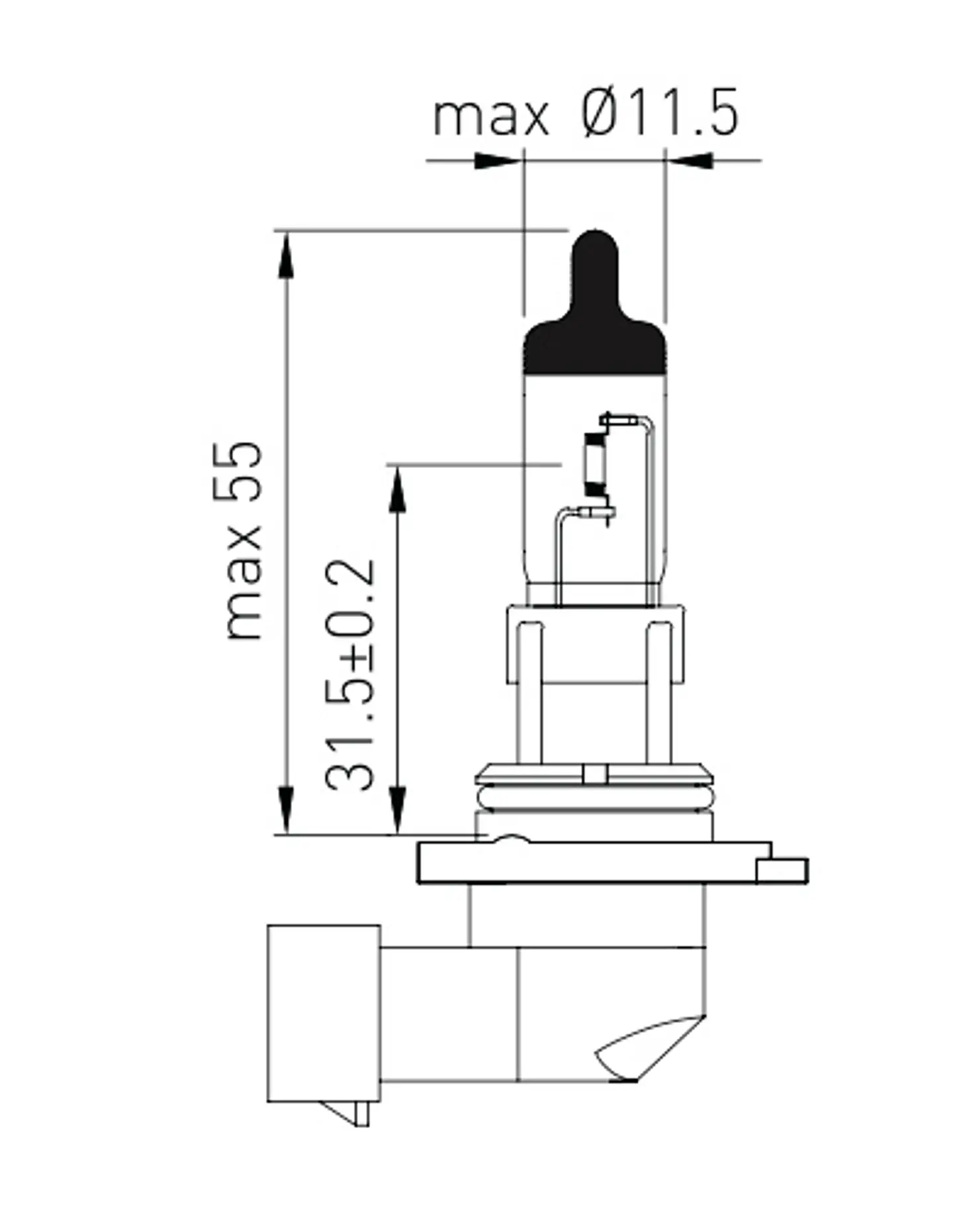 Ampolleta HB4 (9006)  12V  55W 2