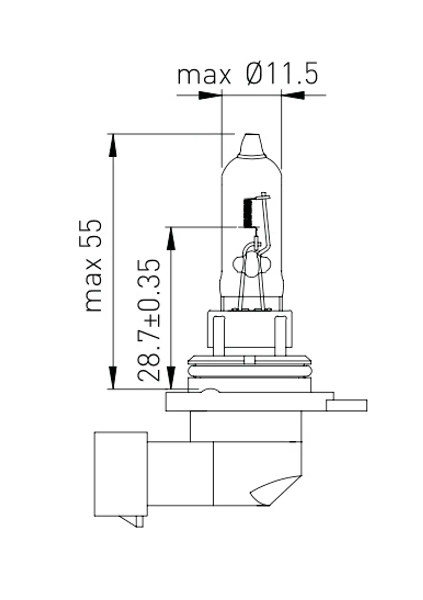 Ampolleta 9012 (HIR2)  12V  55W 2