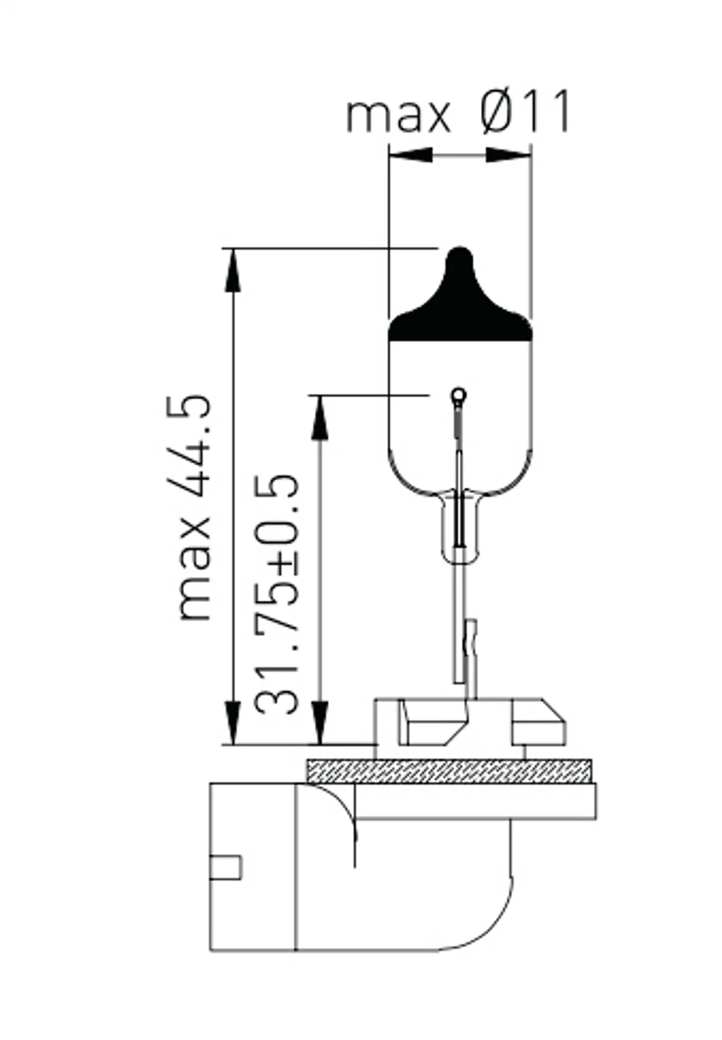 Ampolleta 881 (H27-2)  12V  27W 2