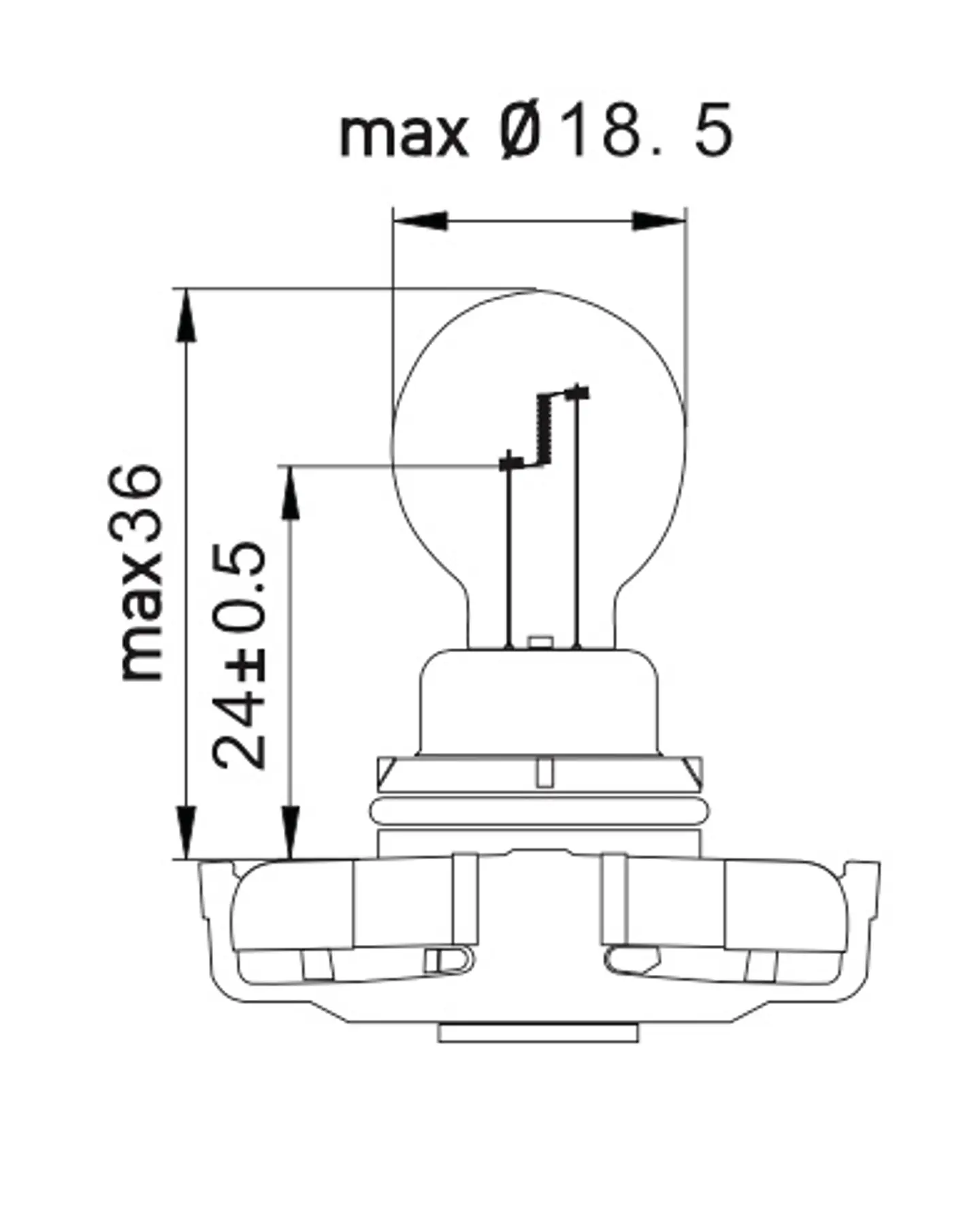 Ampolleta PSX24W  12V  24W 2