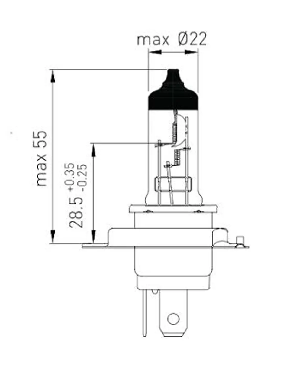 Ampolleta H4  24V  75/70W 2