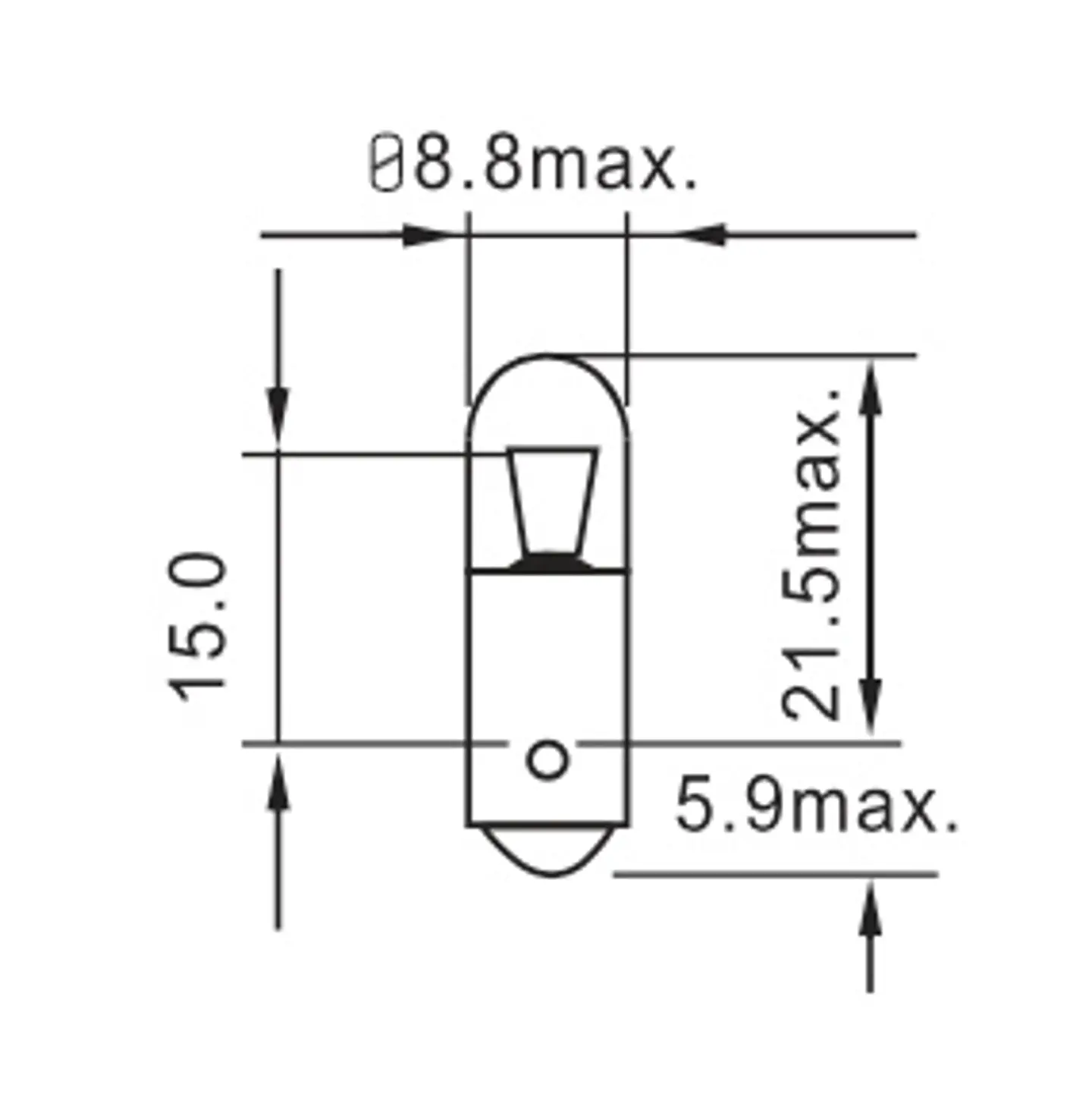 Ampolleta T8.5  T4W  24V  4W 2