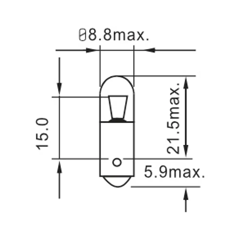 Ampolleta T8.5  T4W  24V  4W 2