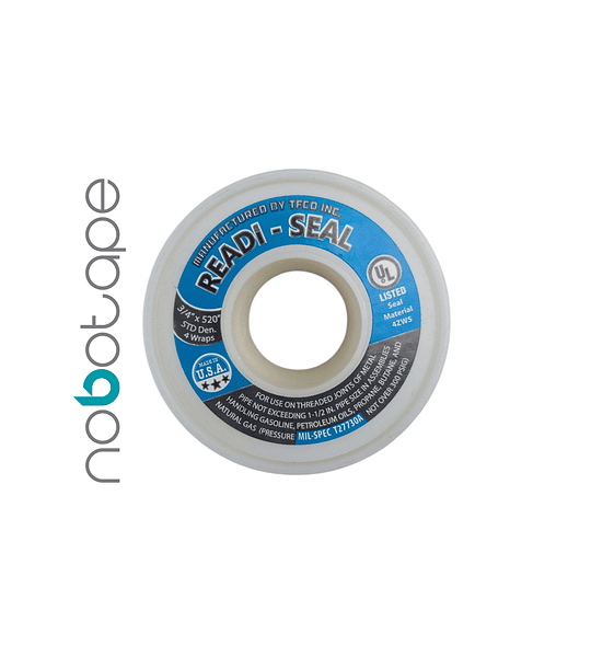 Cinta Teflón Selladora de Roscas PTFE 1/2" x 520"
