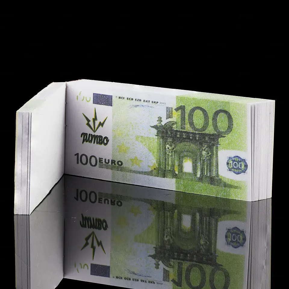 Piteiras de papel com desing de notas de Euro  6