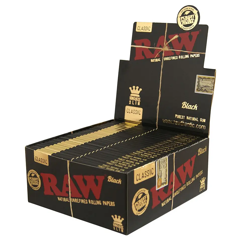 RAW Black King Size Slim Rolling Papers  3