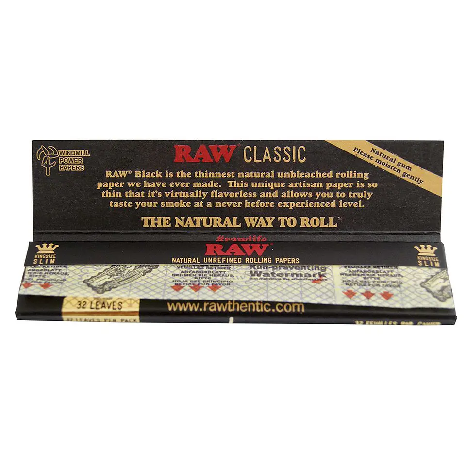RAW Black King Size Slim Rolling Papers  2