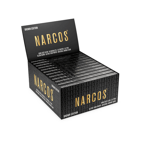 Narcos Brown Edition King Size Slim Rolling Papers + Tips 