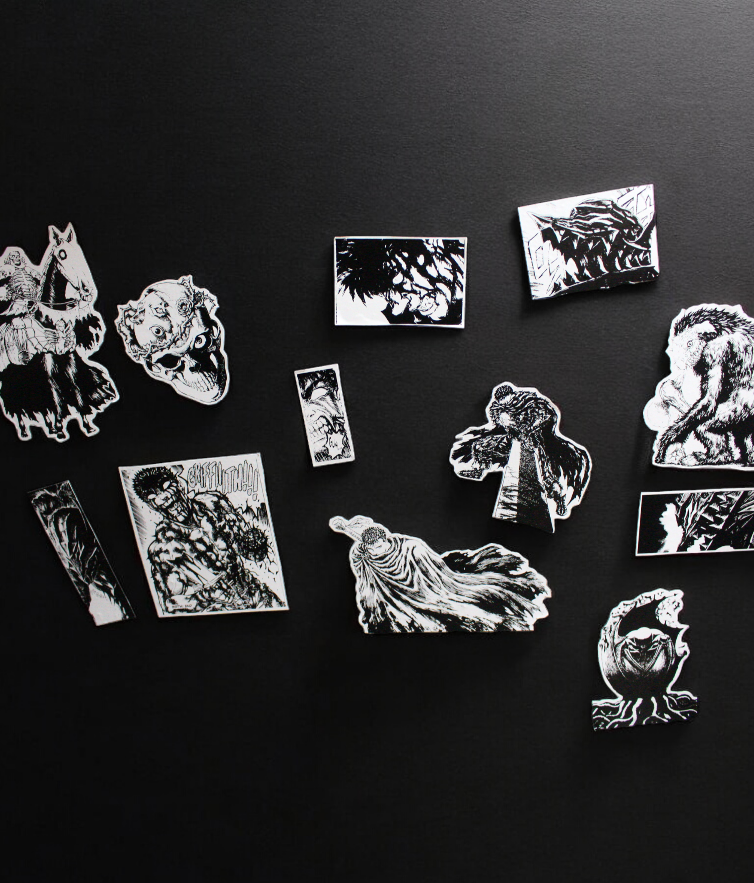 Set de stickers Berserk x 12 unidades serigrafía.  1