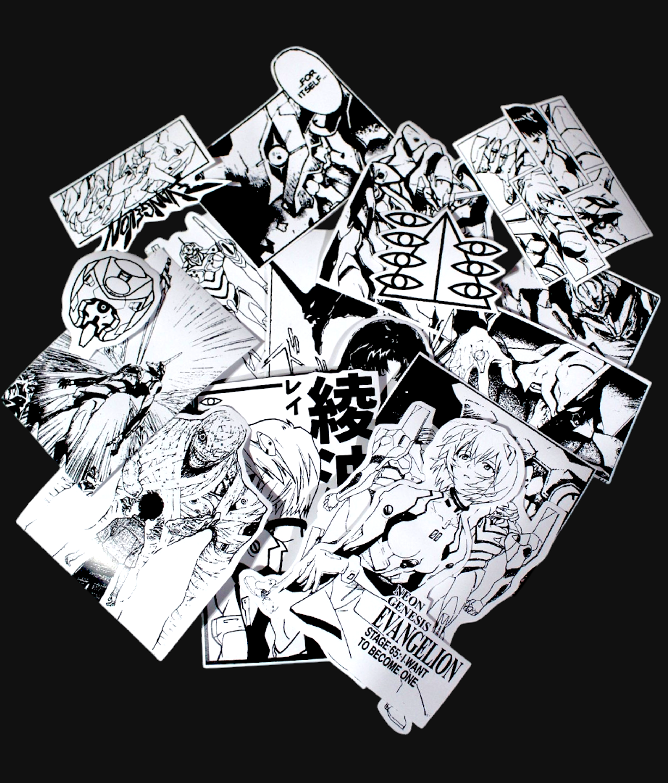 Set de stickers Evangelion x 16 unidades serigrafía. 3