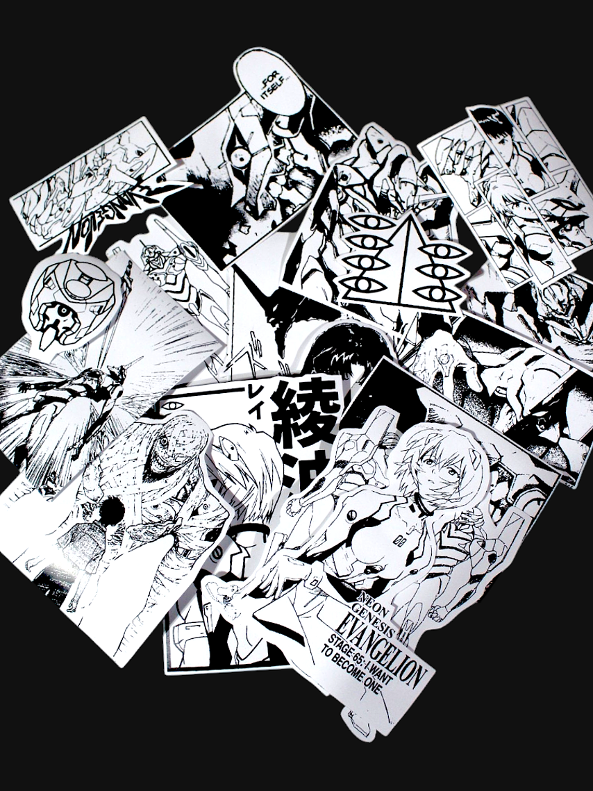 Set de stickers Evangelion x 16 unidades serigrafía. 3