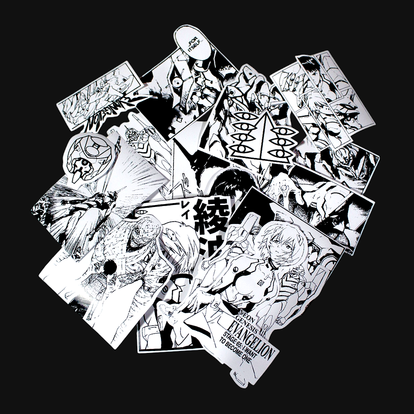 Set de stickers Evangelion x 16 unidades serigrafía. 3