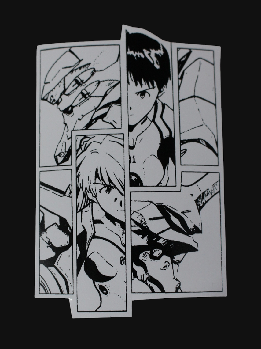 Set de stickers Evangelion x 16 unidades serigrafía. 15