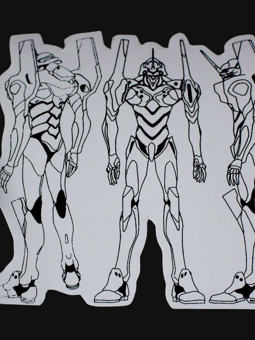 Set de stickers Evangelion x 16 unidades serigrafía. 16