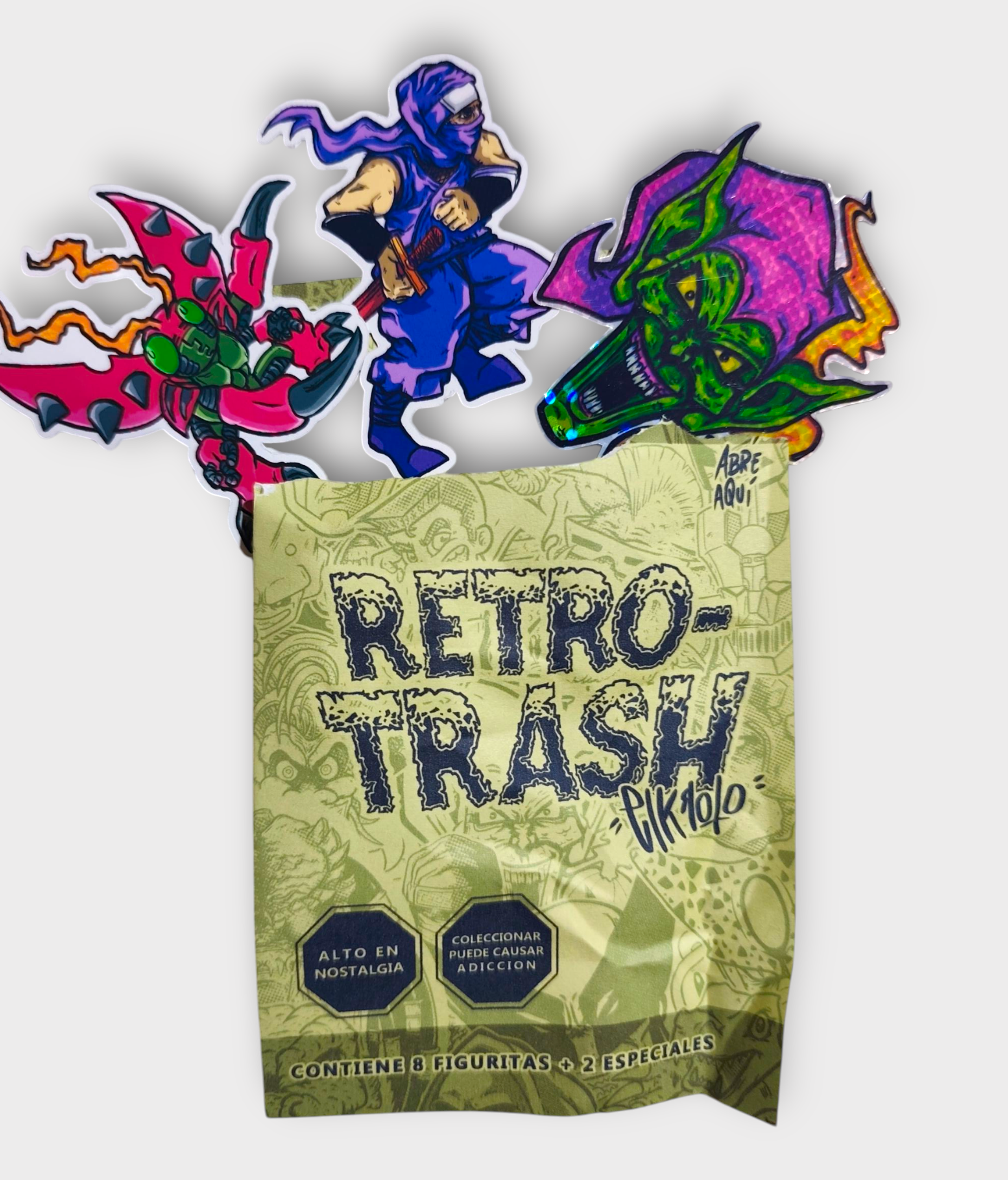 Sobre Retro Trash de Stickers x 3 sobres. 2