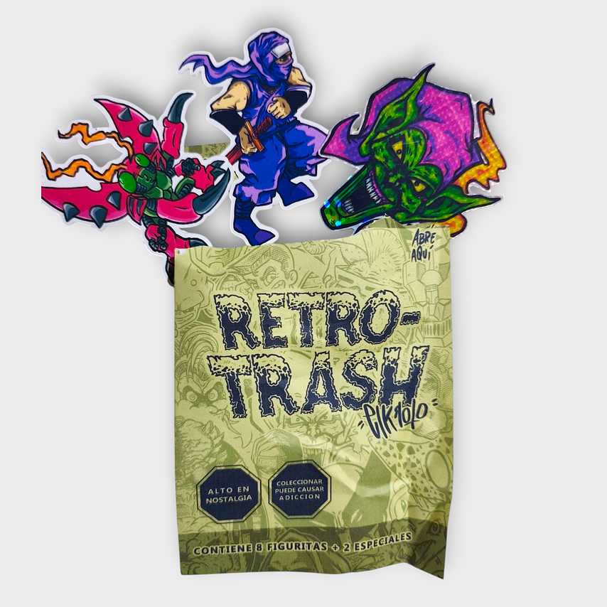 Sobre Retro Trash de Stickers x 3 sobres. 2