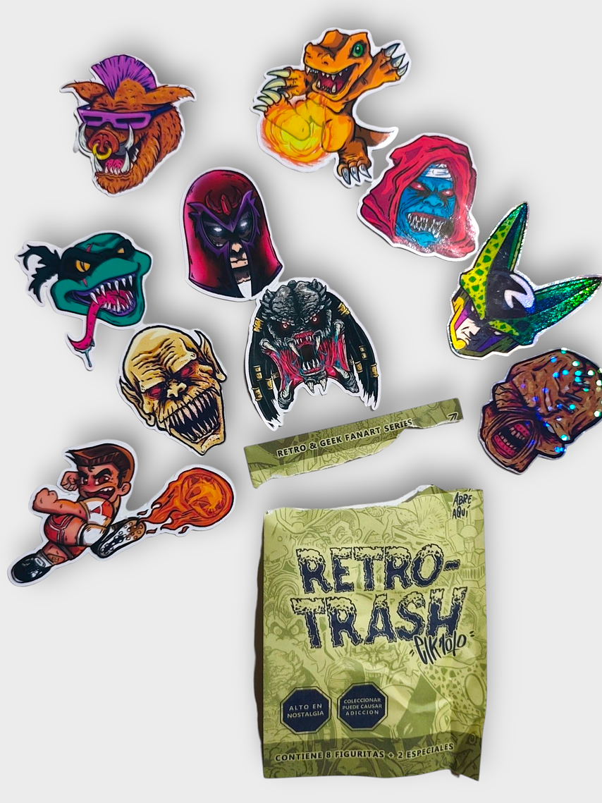 Sobre Retro Trash de Stickers x 3 sobres. 6