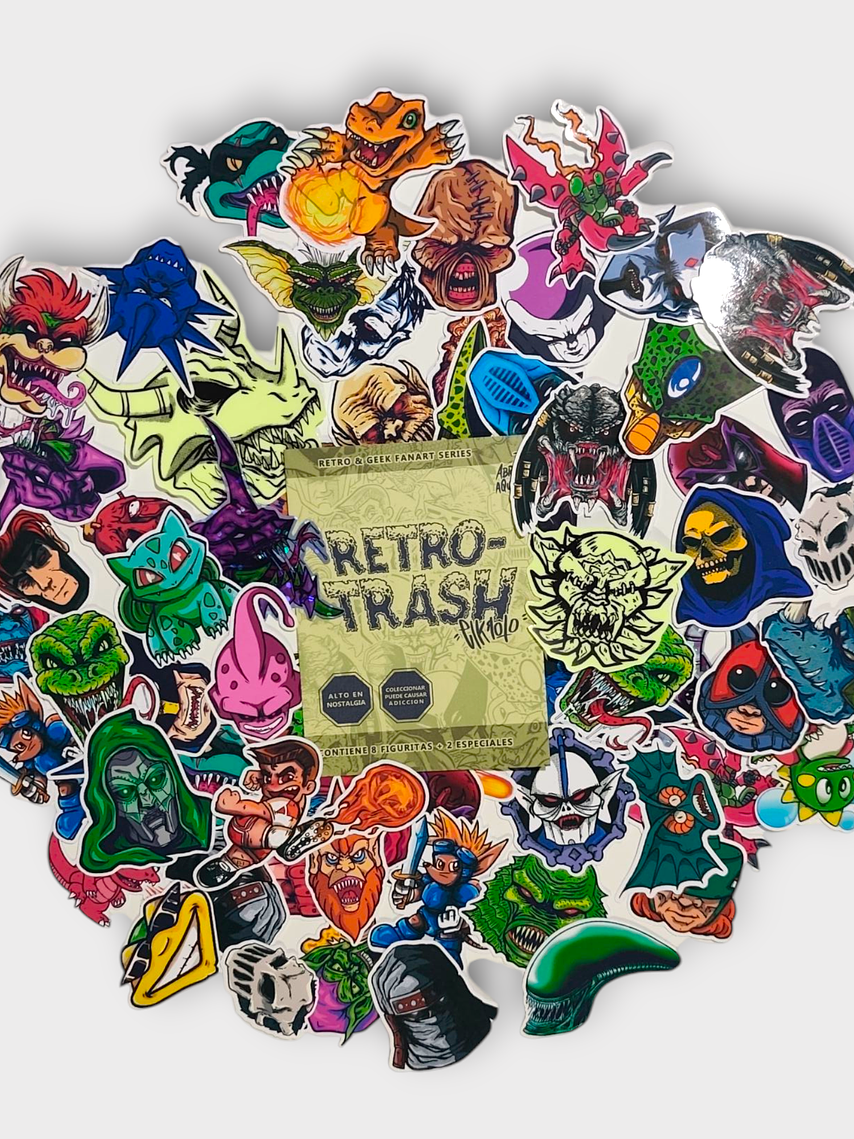 Sobre Retro Trash de Stickers x 3 sobres. 4