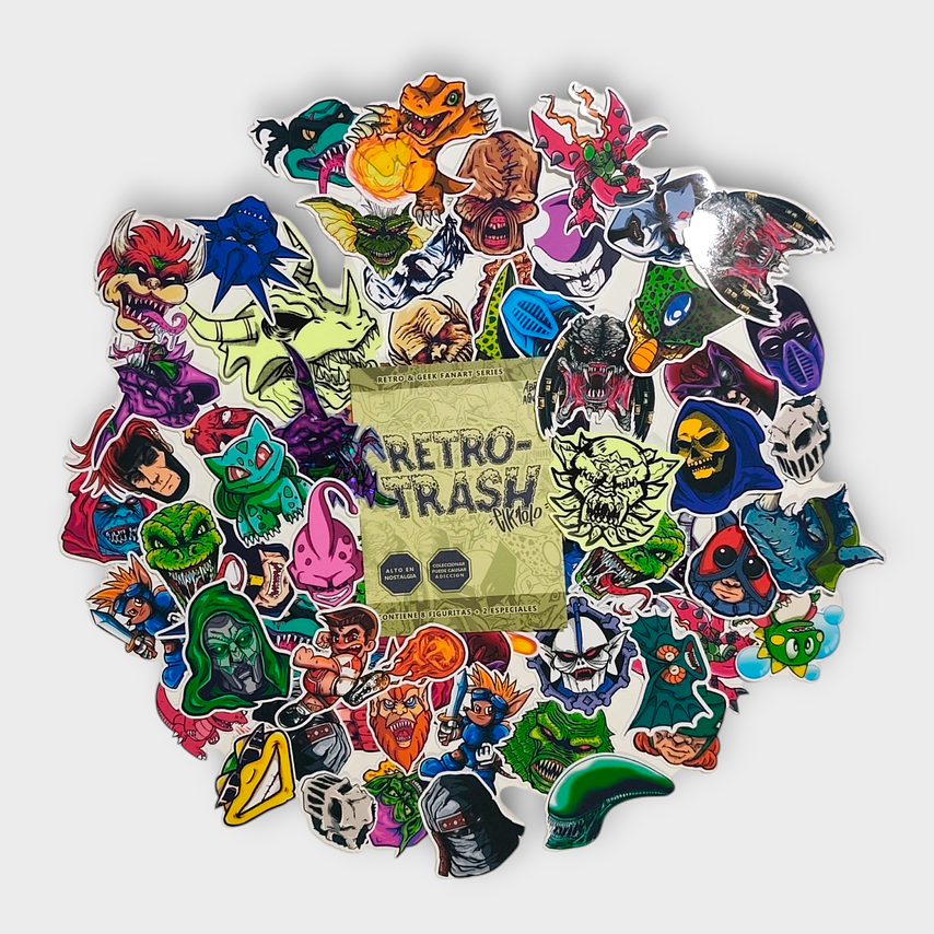 Sobre Retro Trash de Stickers x 3 sobres. 4