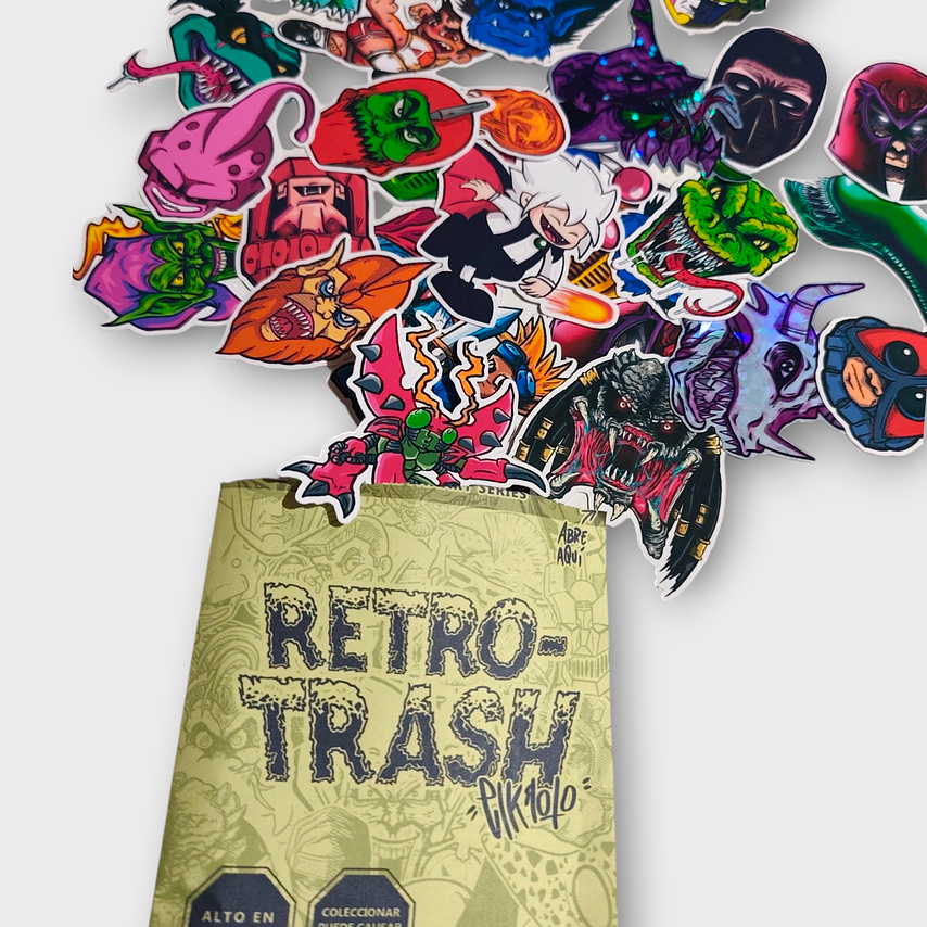 Sobre Retro Trash de Stickers x 3 sobres. 3