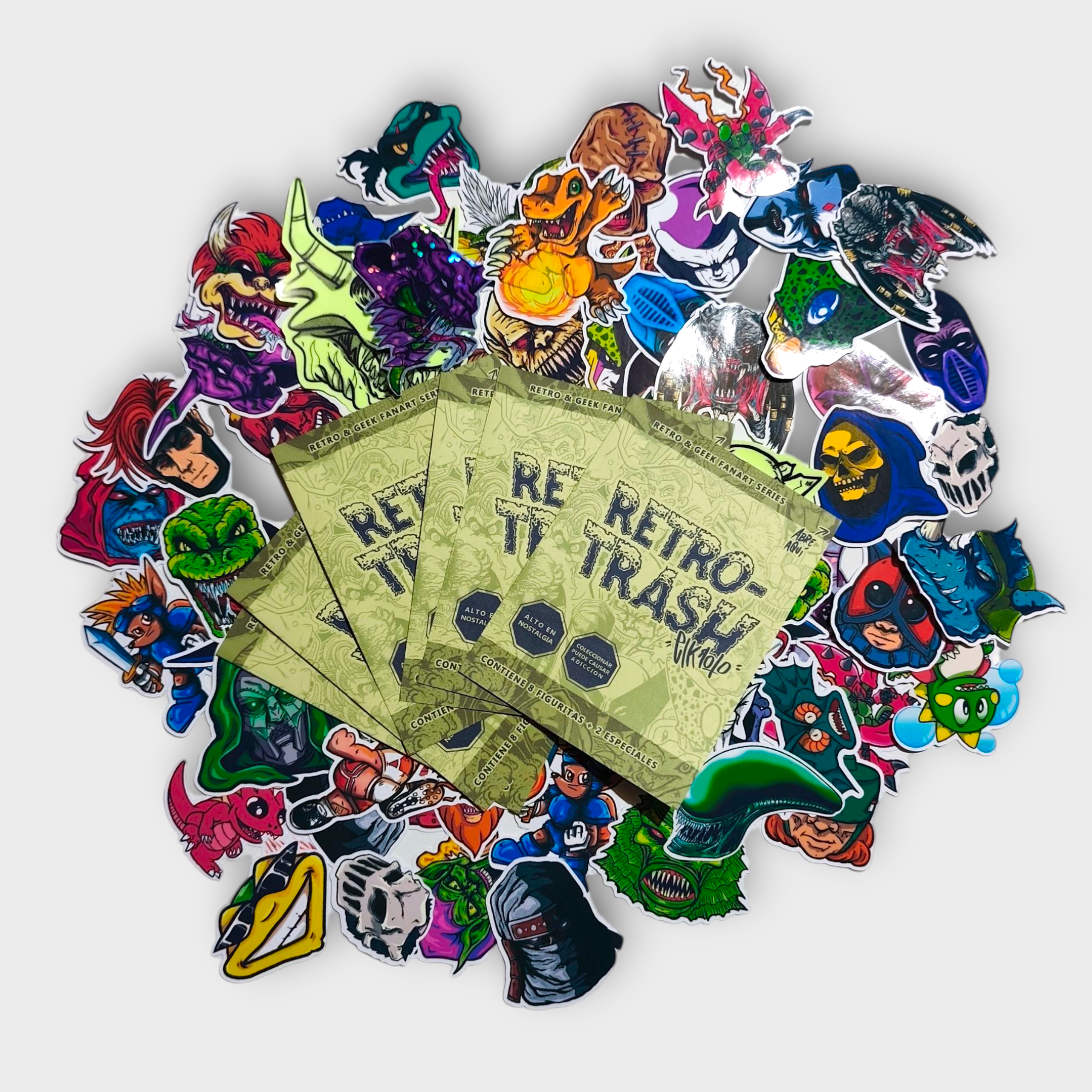 Sobre Retro Trash de Stickers x 3 sobres. 13